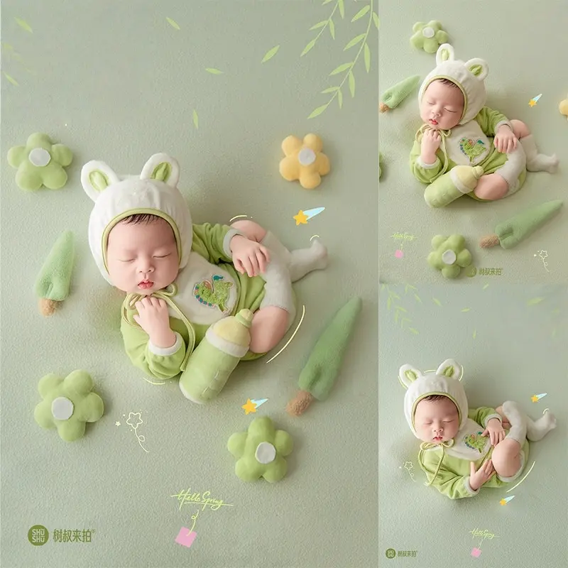 Spring Green Horse Theme Set - Newborn Photography Props - Image 5